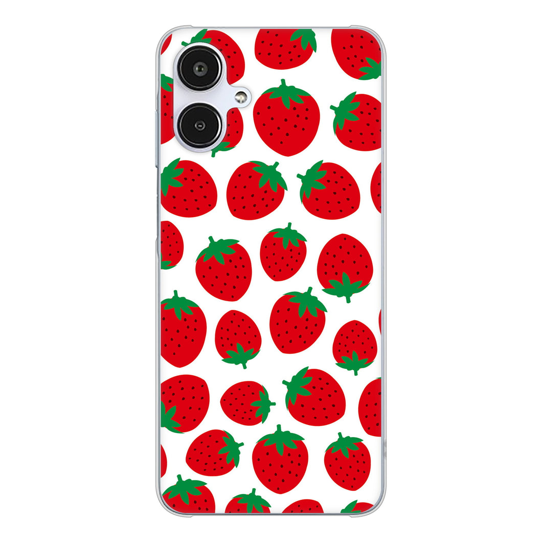 Galaxy A25 5G SC-53F docomo 高画質仕上げ 背面印刷 ハードケース小さいイチゴ模様