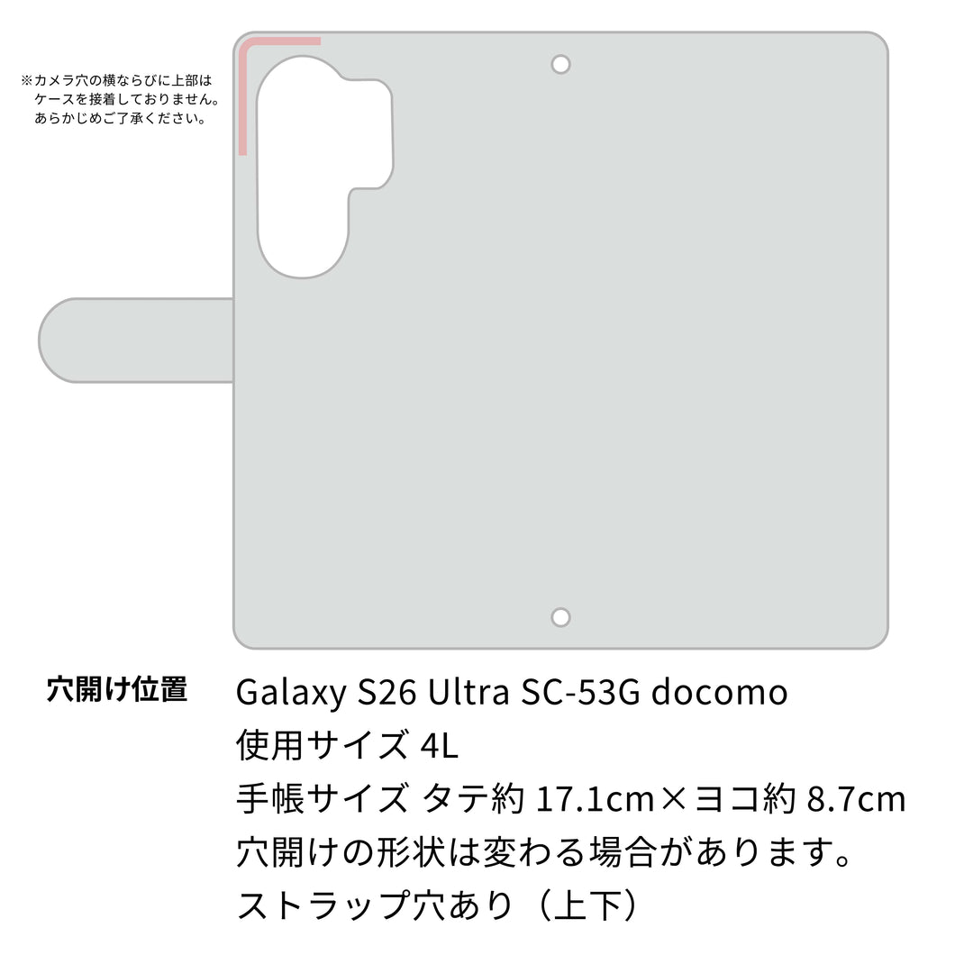 Galaxy S26 Ultra SC-53G docomo くすみシマエナガ プリント手帳型ケース 耐衝撃