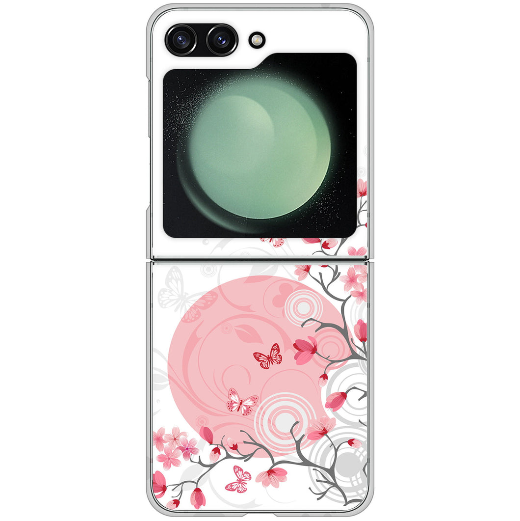 Galaxy Z Flip5 SC-54D docomo 高画質仕上げ 背面印刷 ハードケースバタフライ