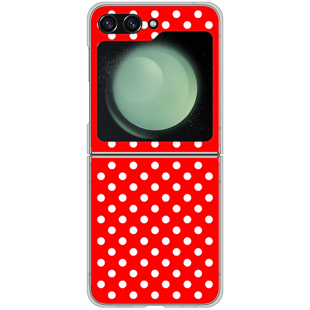 Galaxy Z Flip5 SC-54D docomo 高画質仕上げ 背面印刷 ハードケースシンプル柄(水玉)