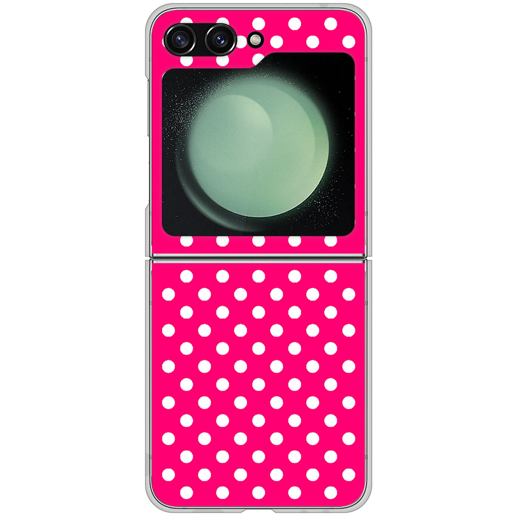Galaxy Z Flip5 SC-54D docomo 高画質仕上げ 背面印刷 ハードケースシンプル柄(水玉)