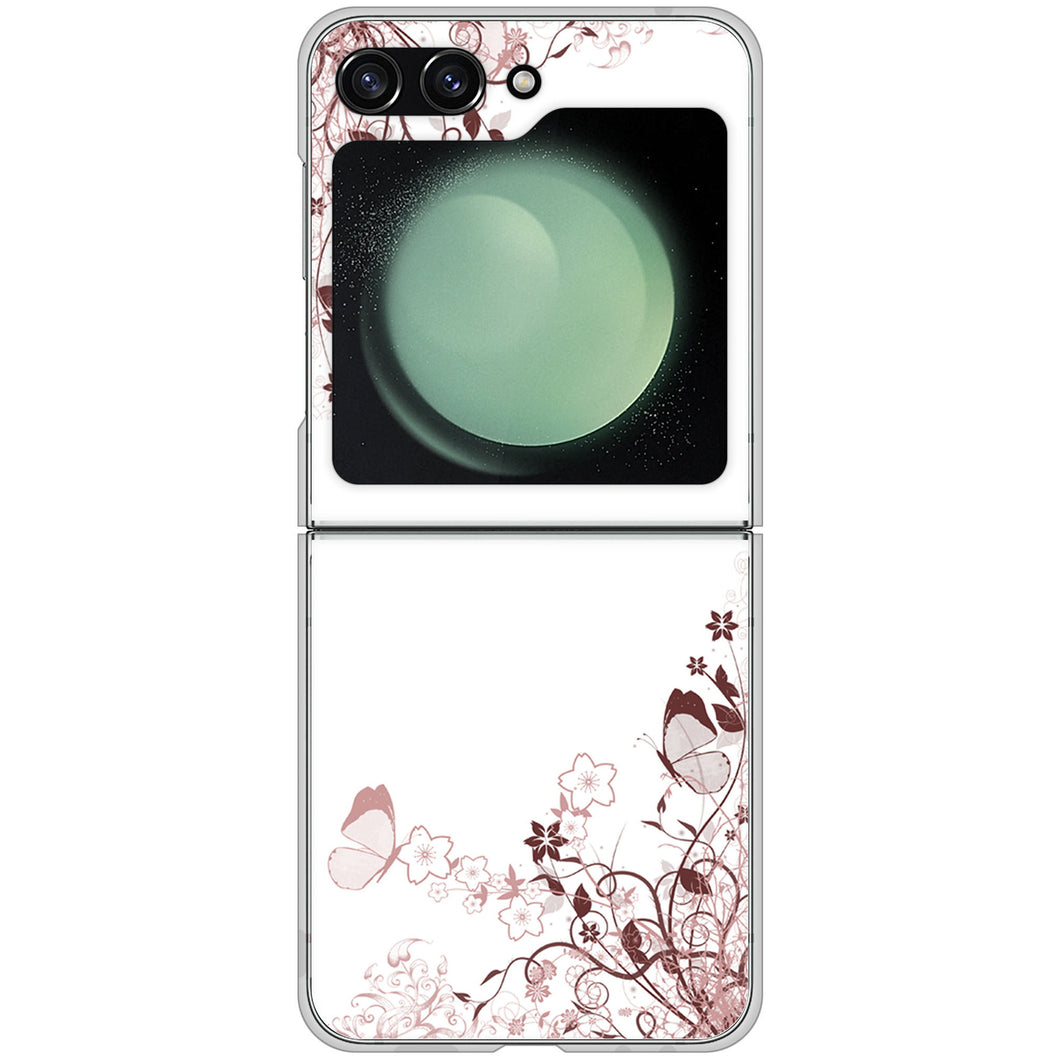 Galaxy Z Flip5 SC-54D docomo 高画質仕上げ 背面印刷 ハードケースバタフライ