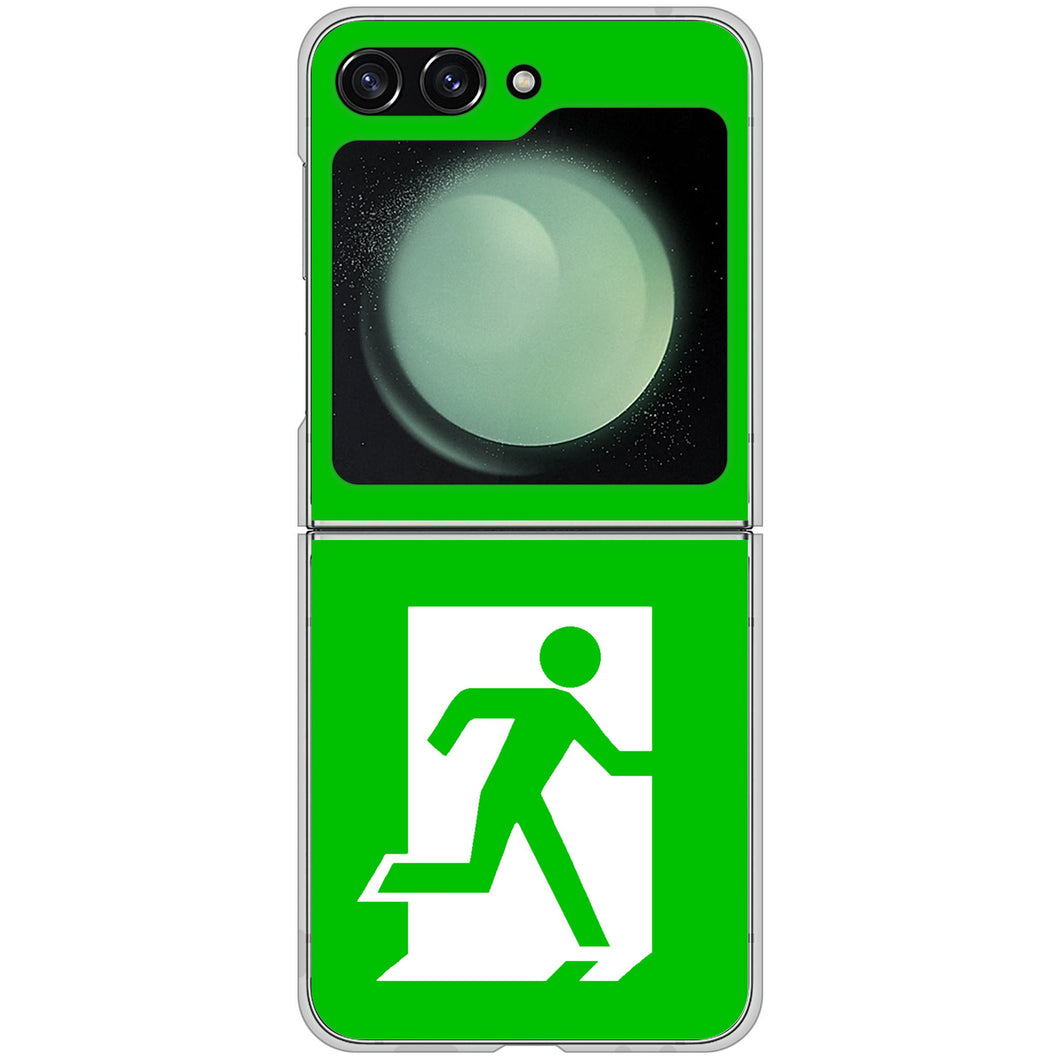 Galaxy Z Flip5 SC-54D docomo 高画質仕上げ 背面印刷 ハードケース 【163 非常口】