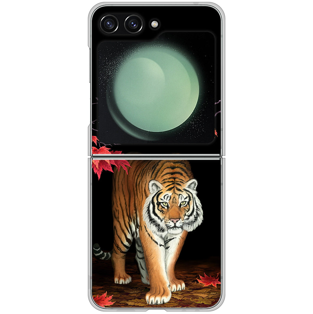 Galaxy Z Flip5 SC-54D docomo 高画質仕上げ 背面印刷 ハードケース 【177 もみじと虎】
