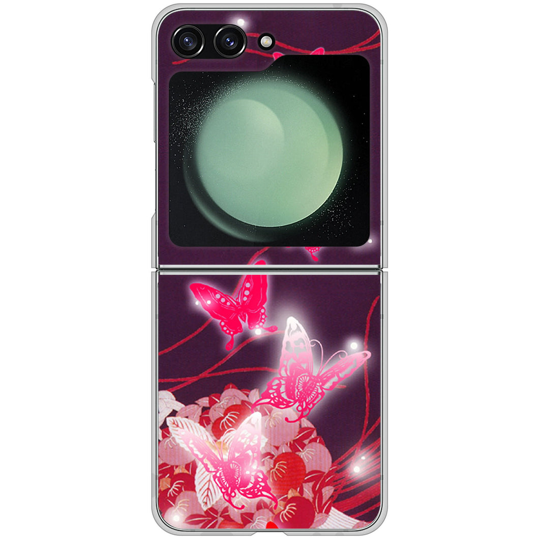 Galaxy Z Flip5 SC-54D docomo 高画質仕上げ 背面印刷 ハードケースバタフライ