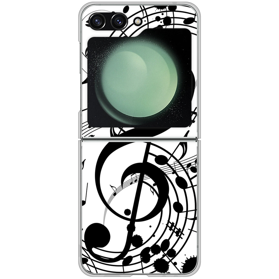 Galaxy Z Flip5 SC-54D docomo 高画質仕上げ 背面印刷 ハードケース音符