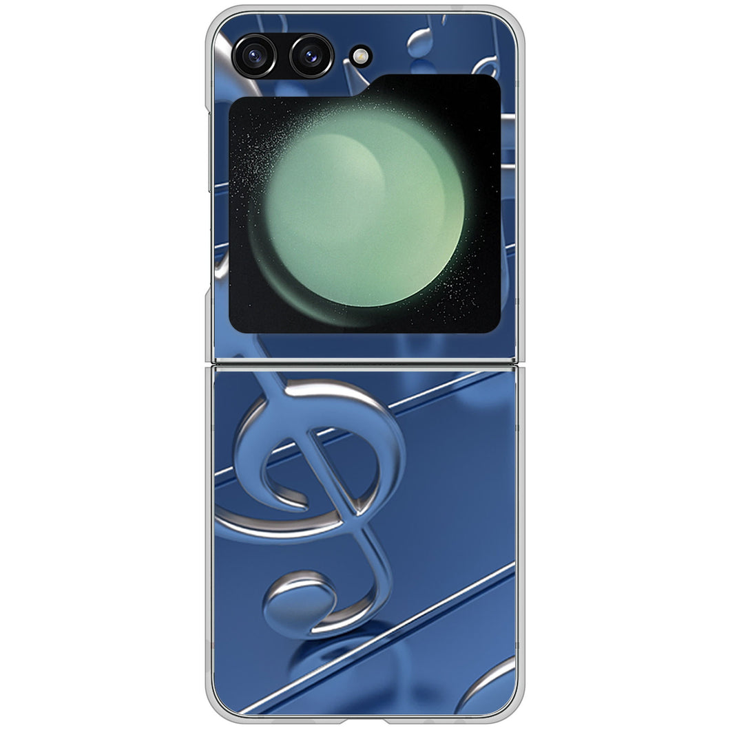 Galaxy Z Flip5 SC-54D docomo 高画質仕上げ 背面印刷 ハードケース音符