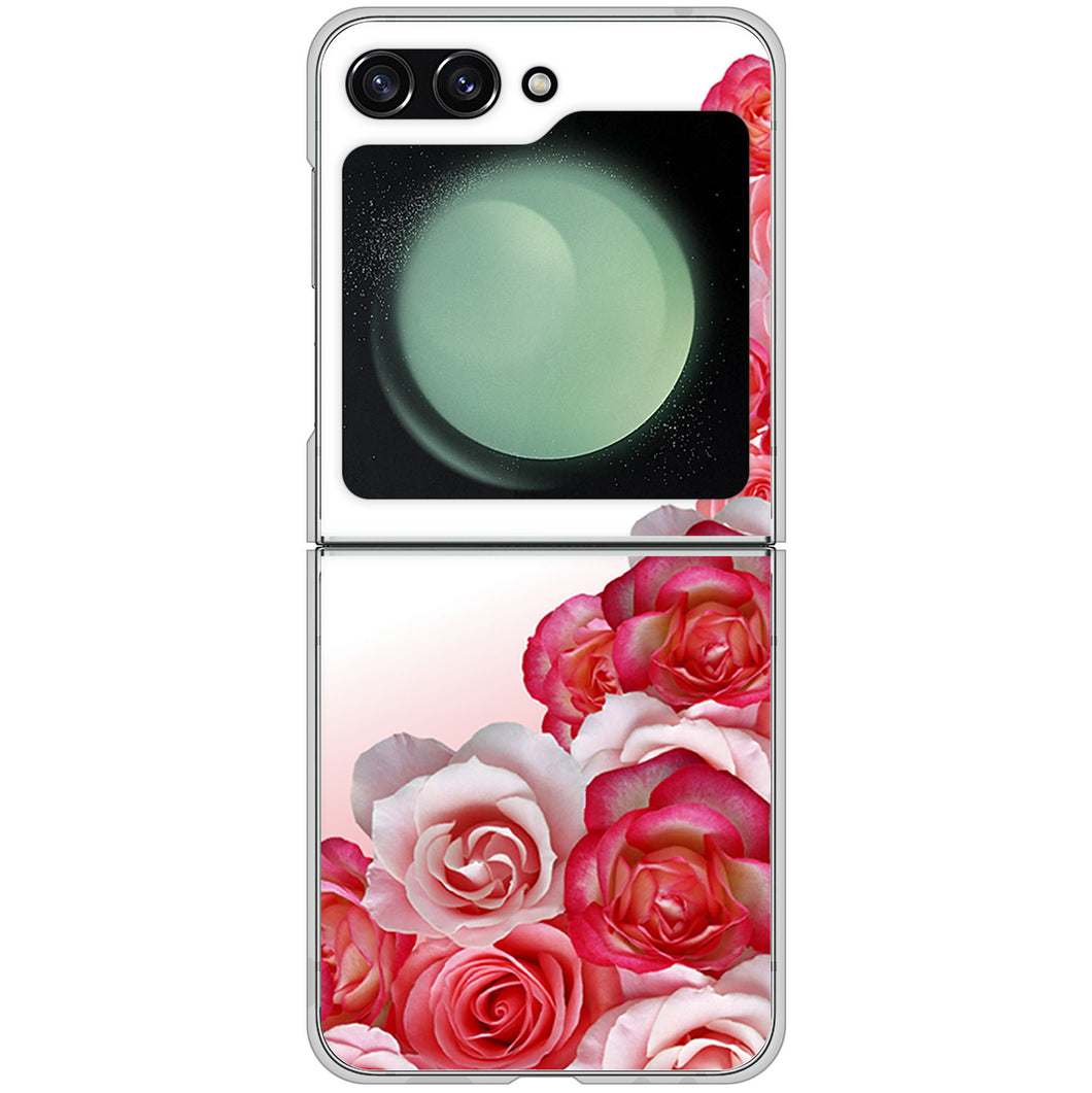 Galaxy Z Flip5 SC-54D docomo 高画質仕上げ 背面印刷 ハードケースロマンチックなバラ