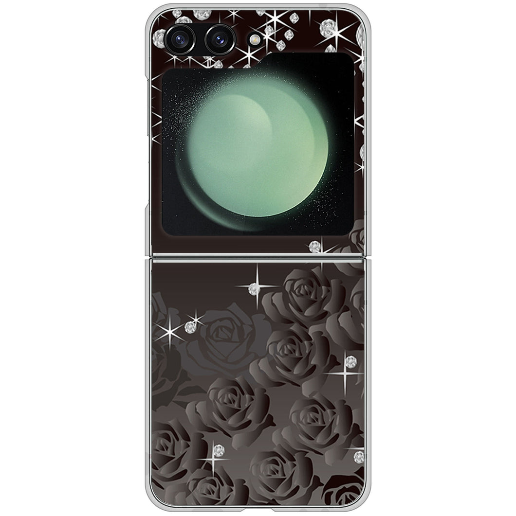 Galaxy Z Flip5 SC-54D docomo 高画質仕上げ 背面印刷 ハードケースロマンチックなバラ