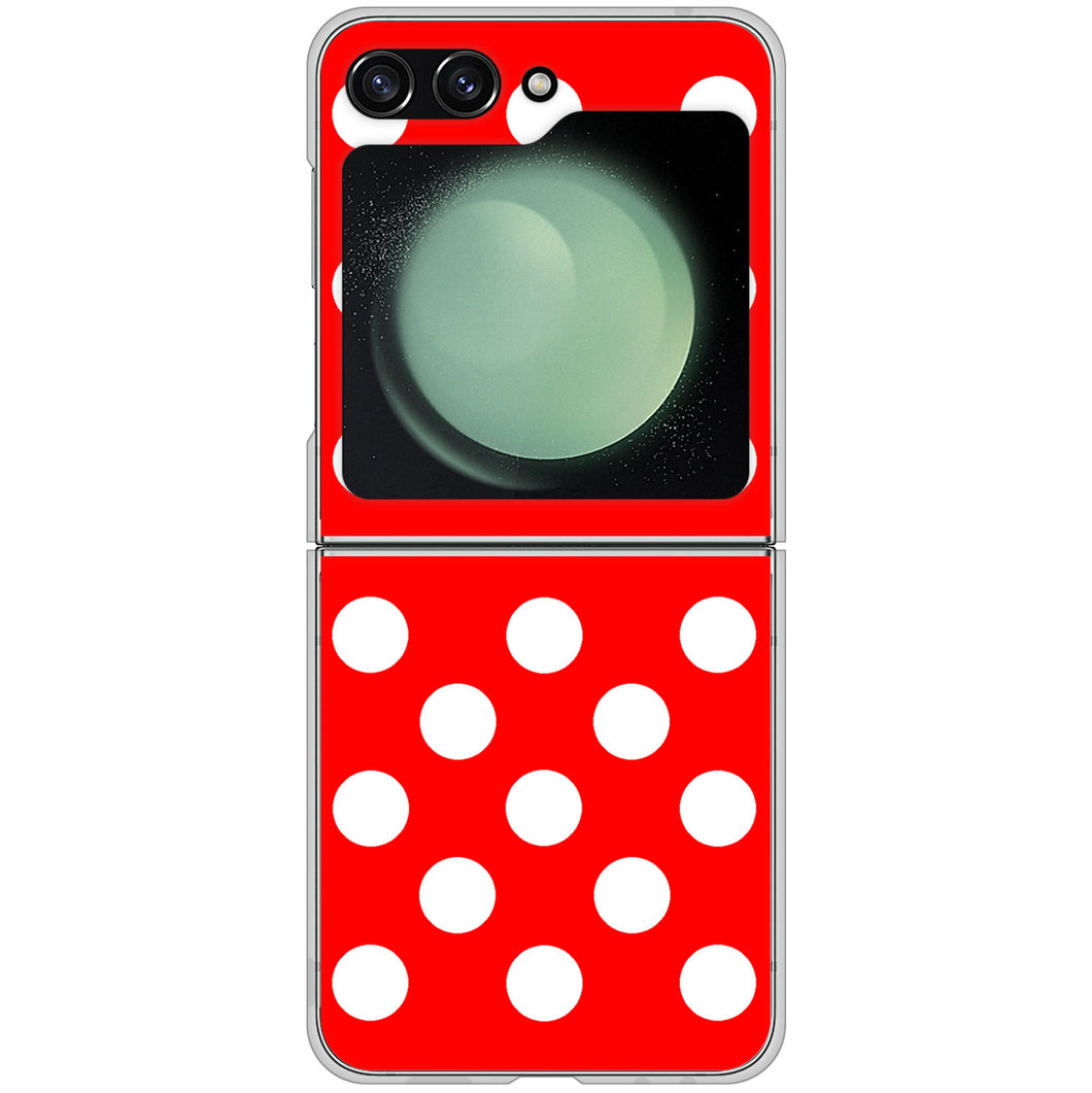 Galaxy Z Flip5 SC-54D docomo 高画質仕上げ 背面印刷 ハードケースシンプル柄(水玉)