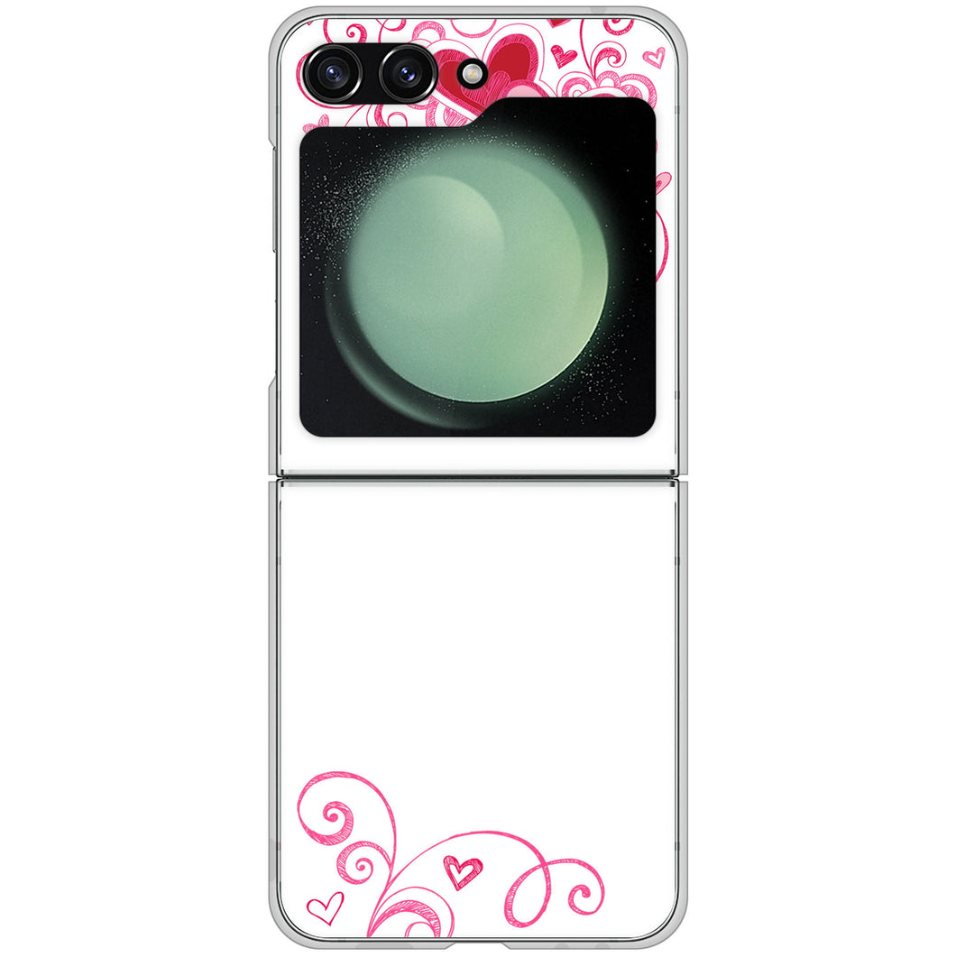 Galaxy Z Flip5 SC-54D docomo 高画質仕上げ 背面印刷 ハードケースプリティハート