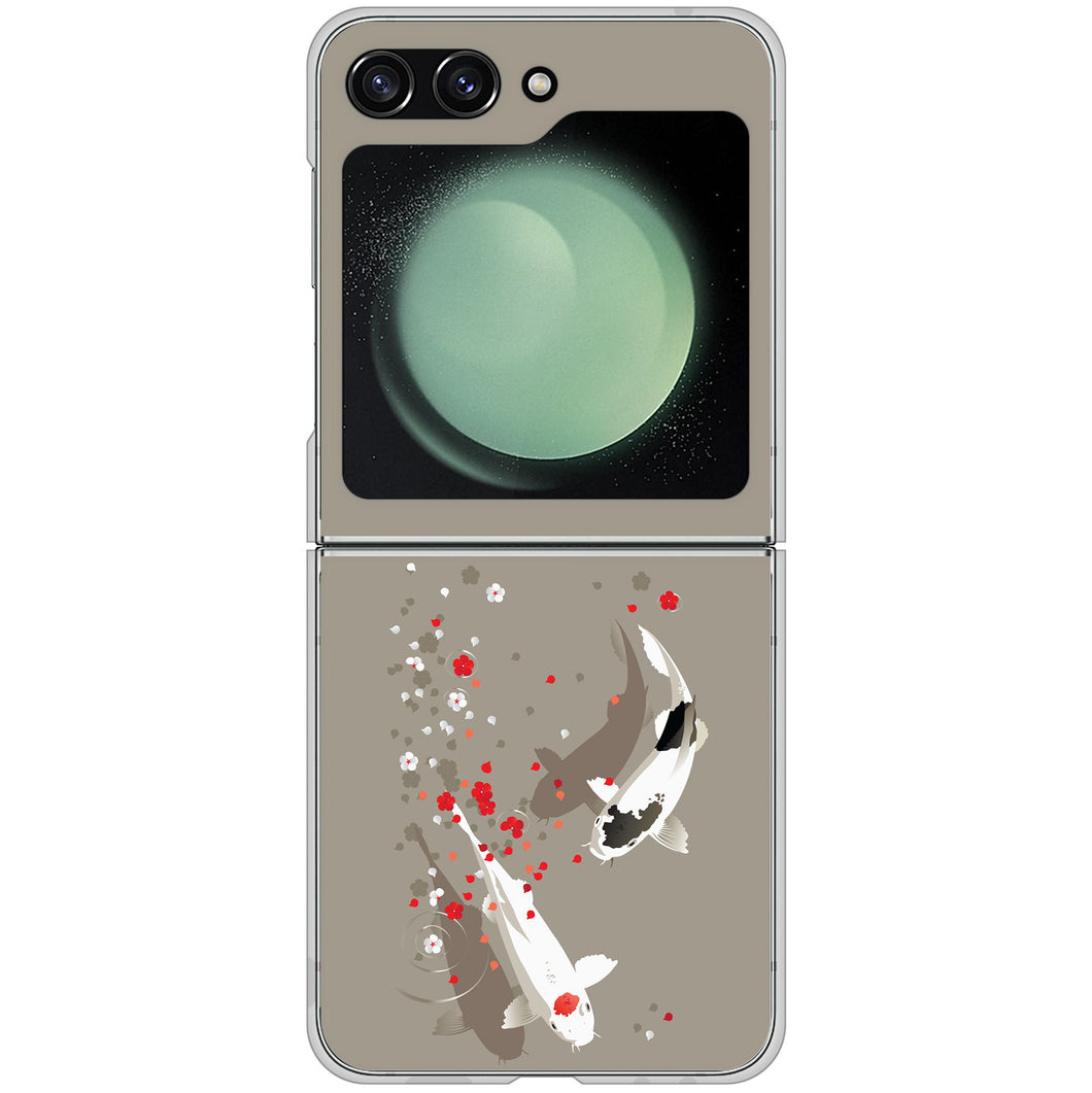 Galaxy Z Flip5 SC-54D docomo 高画質仕上げ 背面印刷 ハードケース 【367 よりそう鯉】