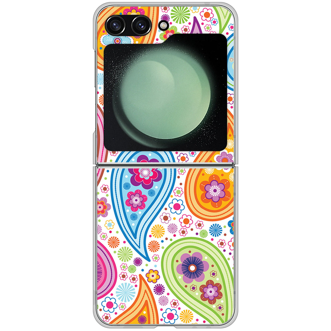 Galaxy Z Flip5 SC-54D docomo 高画質仕上げ 背面印刷 ハードケースペイズリー