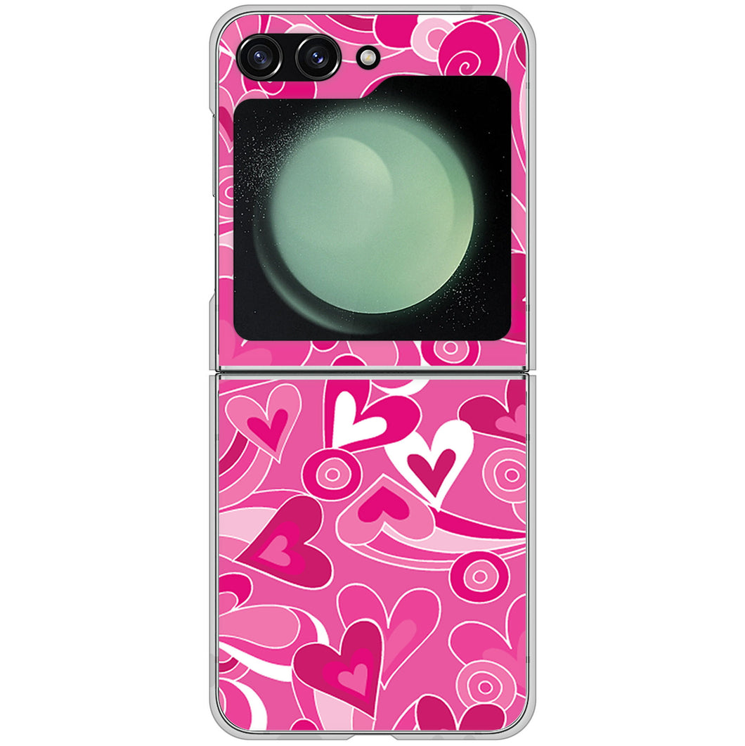 Galaxy Z Flip5 SC-54D docomo 高画質仕上げ 背面印刷 ハードケースプリティハート