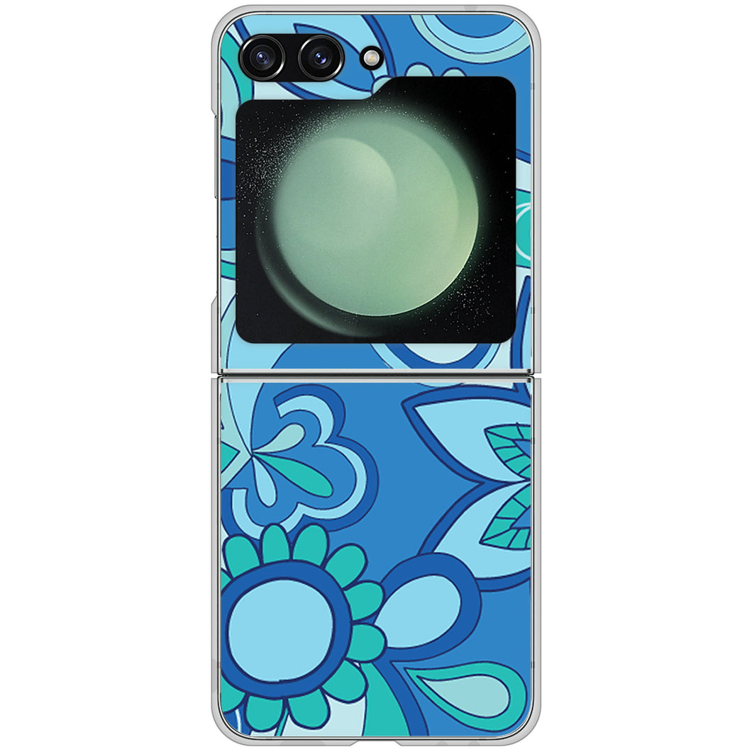Galaxy Z Flip5 SC-54D docomo 高画質仕上げ 背面印刷 ハードケース 【409 ブルーミックス】