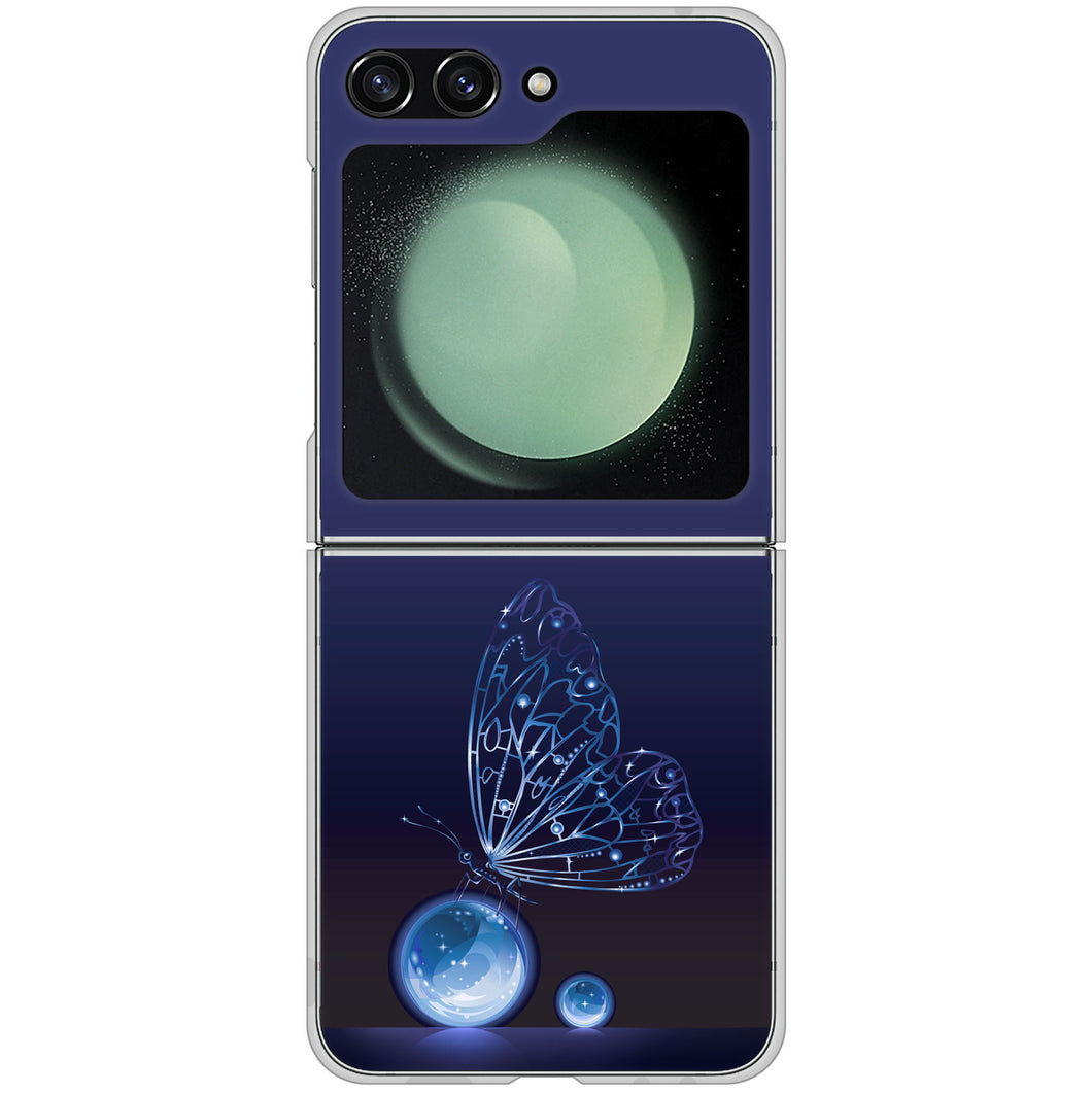 Galaxy Z Flip5 SC-54D docomo 高画質仕上げ 背面印刷 ハードケースバタフライ