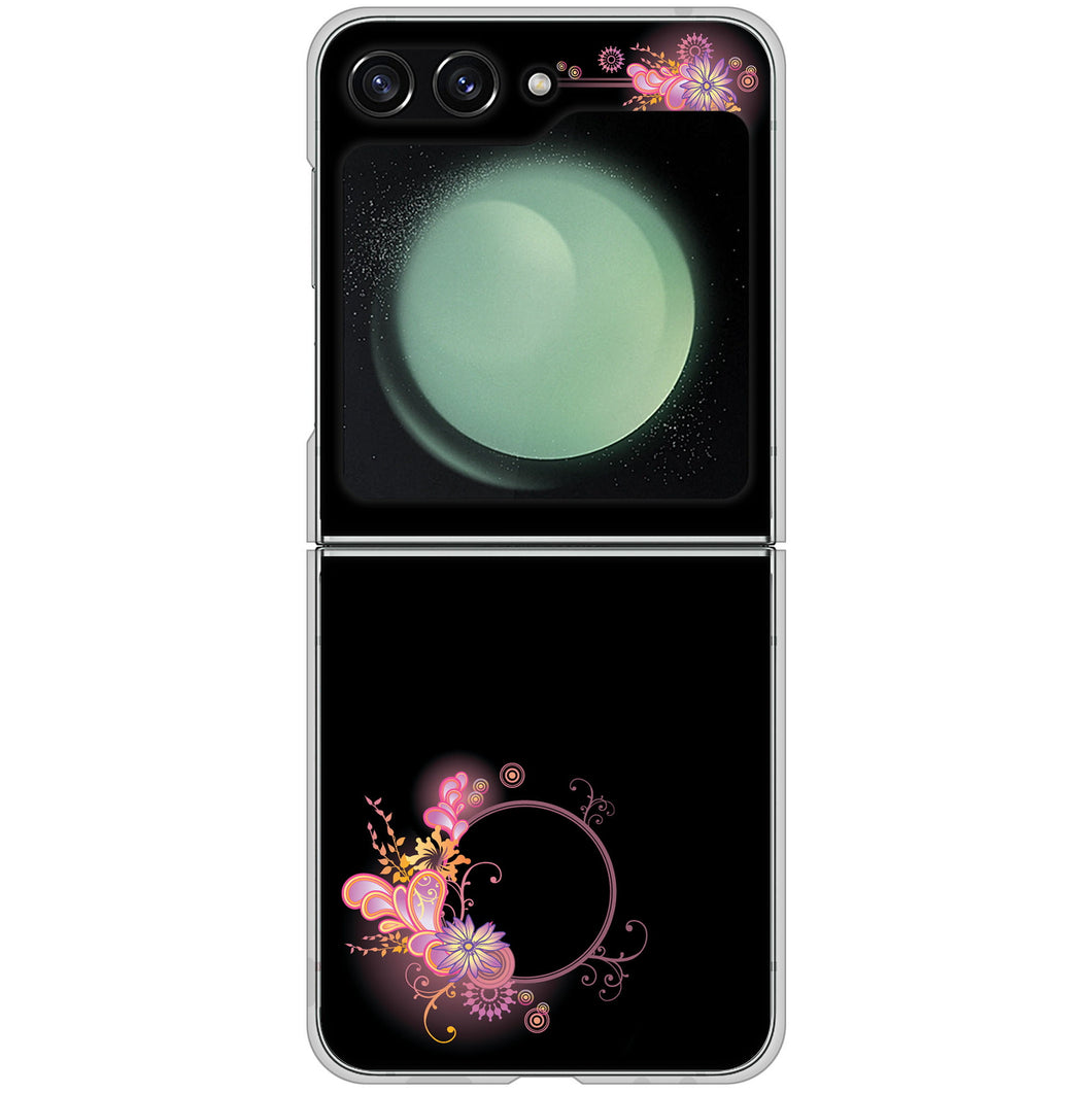 Galaxy Z Flip5 SC-54D docomo 高画質仕上げ 背面印刷 ハードケース 【437 華のフレーム】