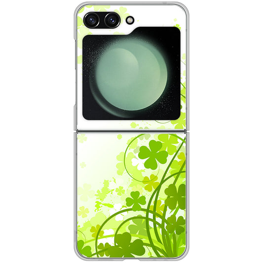 Galaxy Z Flip5 SC-54D docomo 高画質仕上げ 背面印刷 ハードケース 【565 四葉のクローバー】
