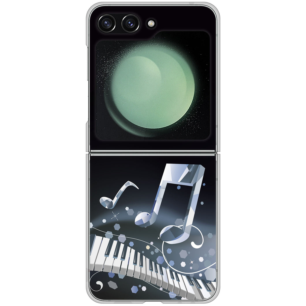 Galaxy Z Flip5 SC-54D docomo 高画質仕上げ 背面印刷 ハードケース音符