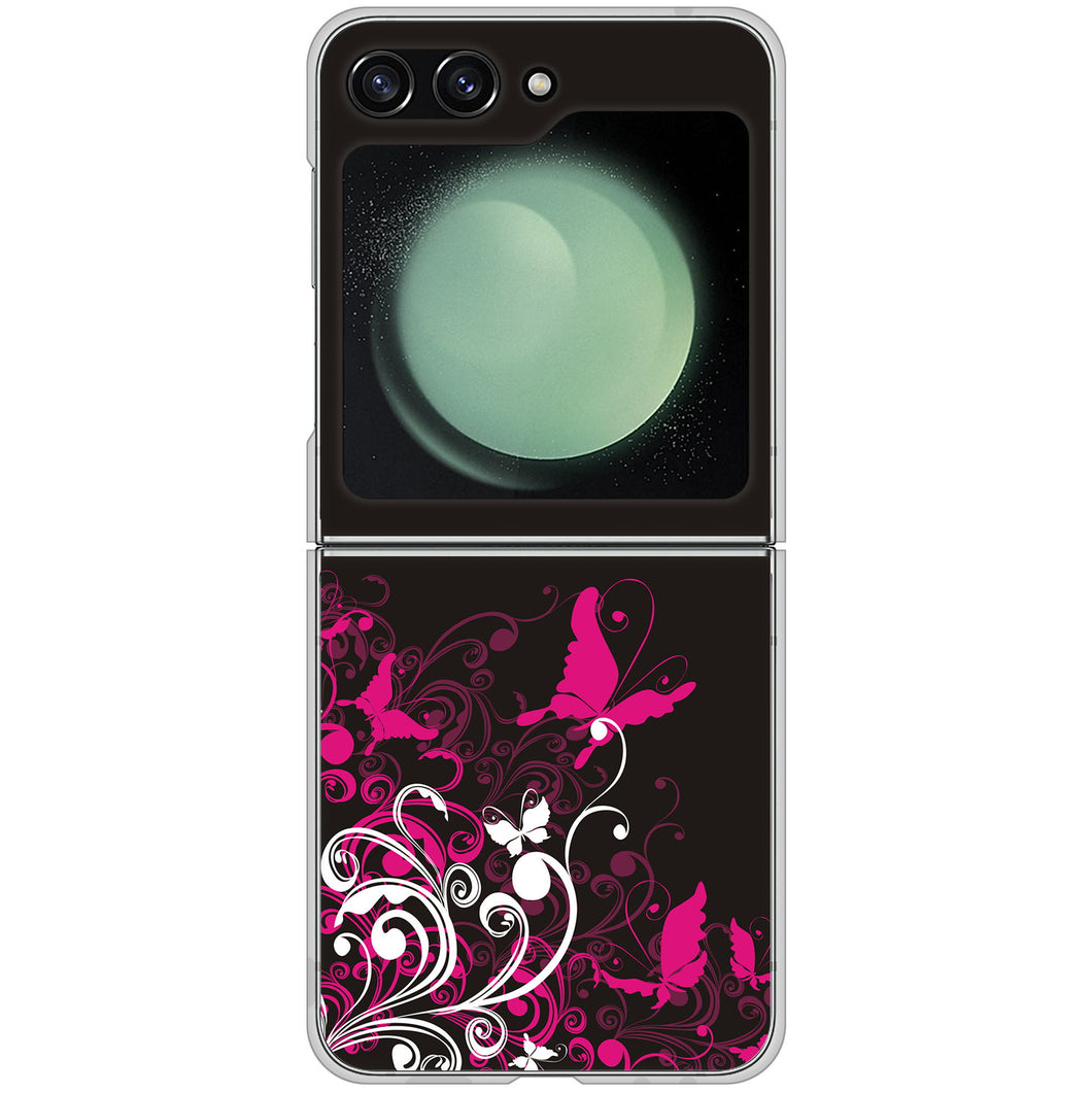 Galaxy Z Flip5 SC-54D docomo 高画質仕上げ 背面印刷 ハードケースバタフライ