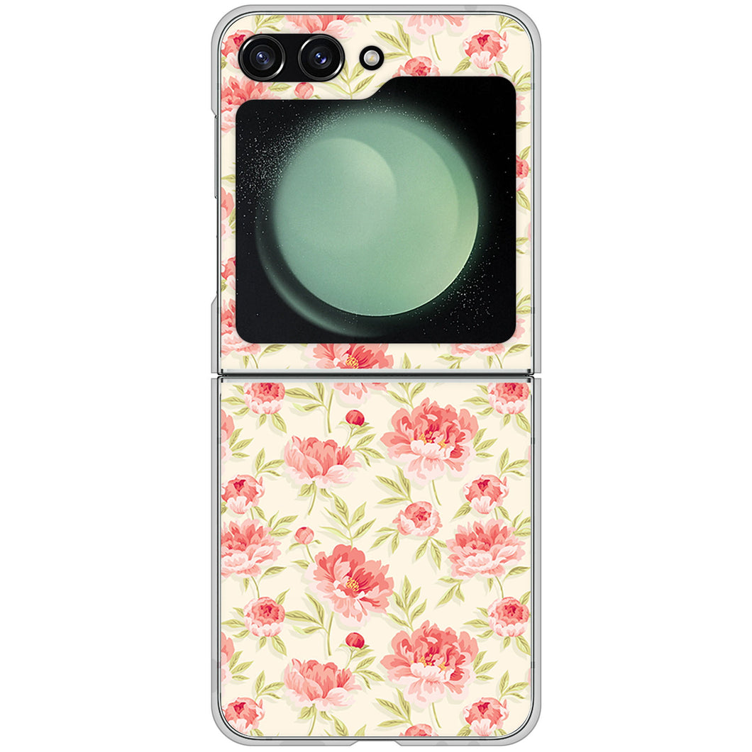 Galaxy Z Flip5 SC-54D docomo 高画質仕上げ 背面印刷 ハードケース北欧の小花