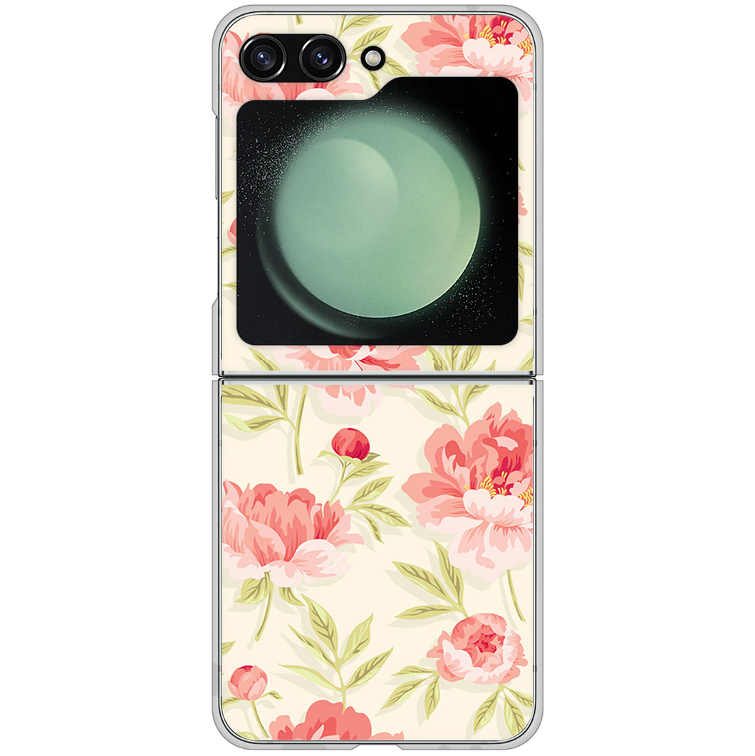 Galaxy Z Flip5 SC-54D docomo 高画質仕上げ 背面印刷 ハードケース北欧の小花