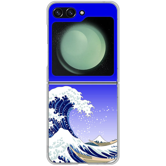 Galaxy Z Flip5 SC-54D docomo 高画質仕上げ 背面印刷 ハードケース 【625 波に富士】