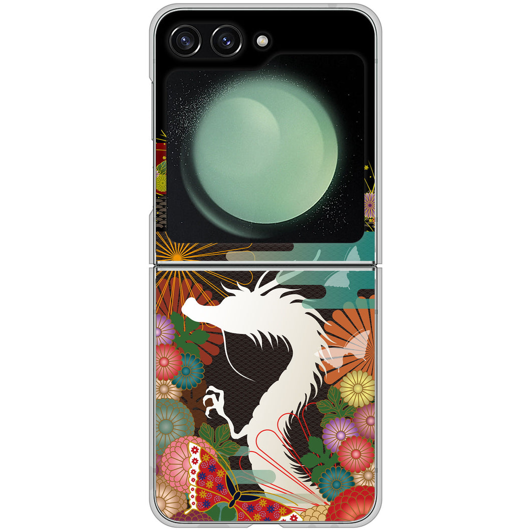 Galaxy Z Flip5 SC-54D docomo 高画質仕上げ 背面印刷 ハードケース 【635 白龍】