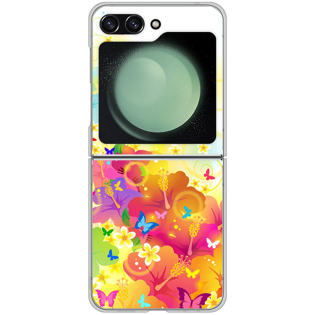 Galaxy Z Flip5 SC-54D docomo 高画質仕上げ 背面印刷 ハードケースバタフライ