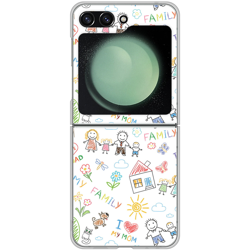 Galaxy Z Flip5 SC-54D docomo 高画質仕上げ 背面印刷 ハードケースカップル&ファミリー