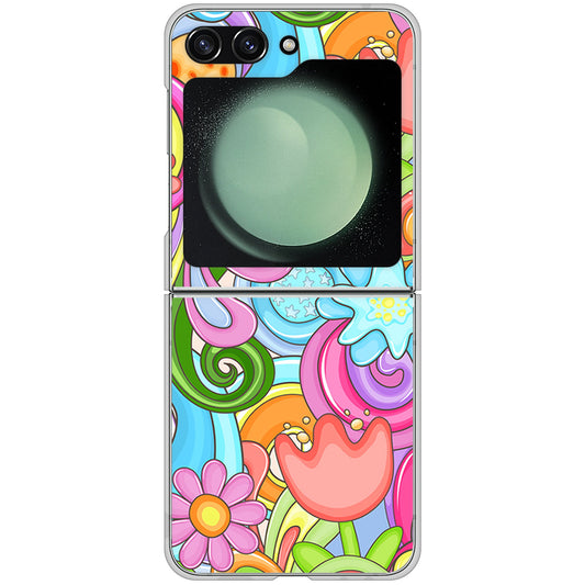 Galaxy Z Flip5 SC-54D docomo 高画質仕上げ 背面印刷 ハードケース 【713 ミラクルフラワー】