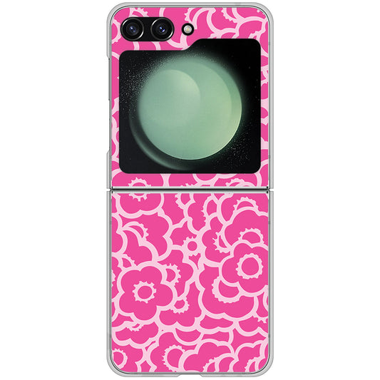 Galaxy Z Flip5 SC-54D docomo 高画質仕上げ 背面印刷 ハードケース 【716 ピンクフラワー】