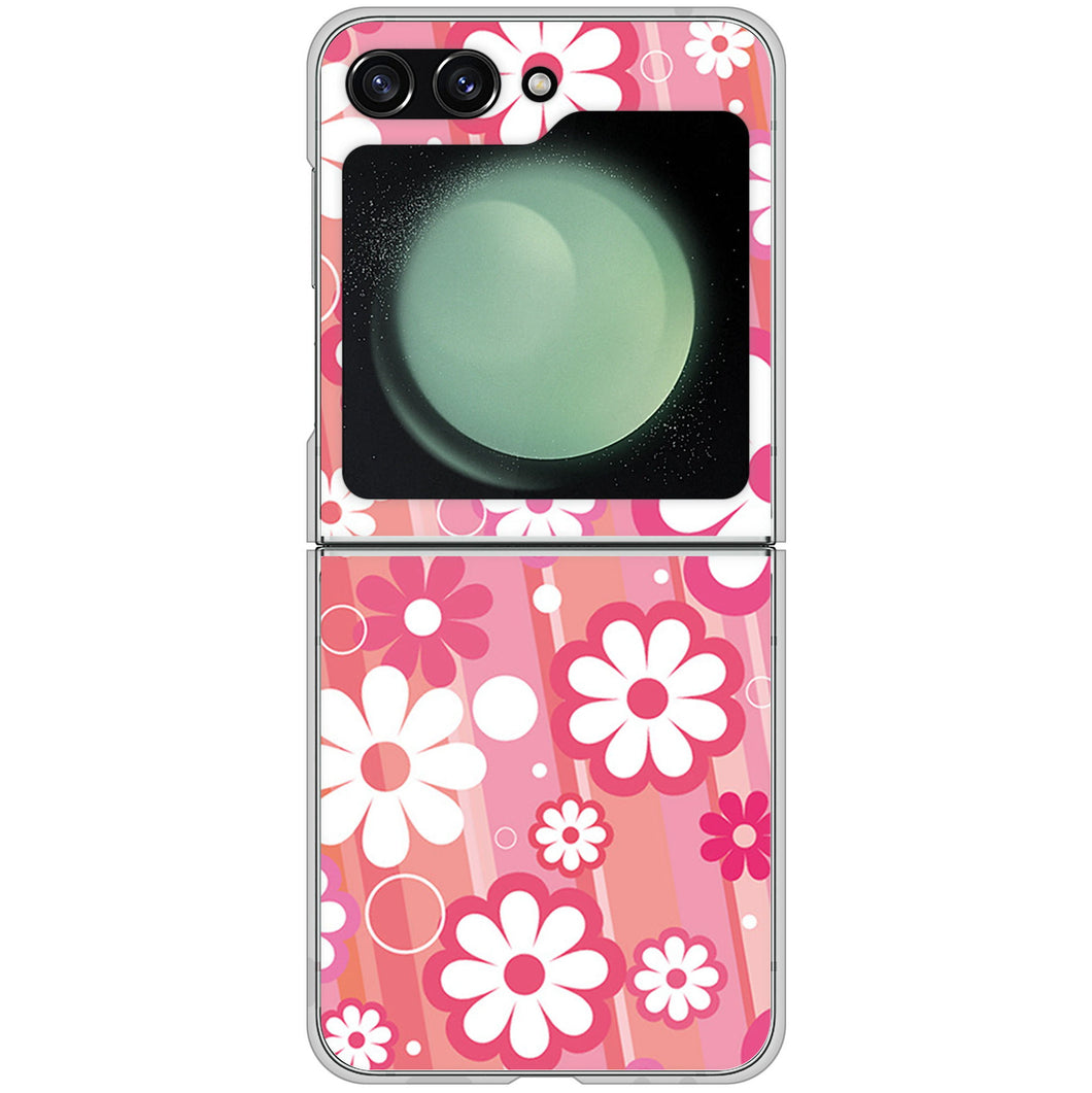 Galaxy Z Flip5 SC-54D docomo 高画質仕上げ 背面印刷 ハードケース 【751 マーガレット(ピンク系)】