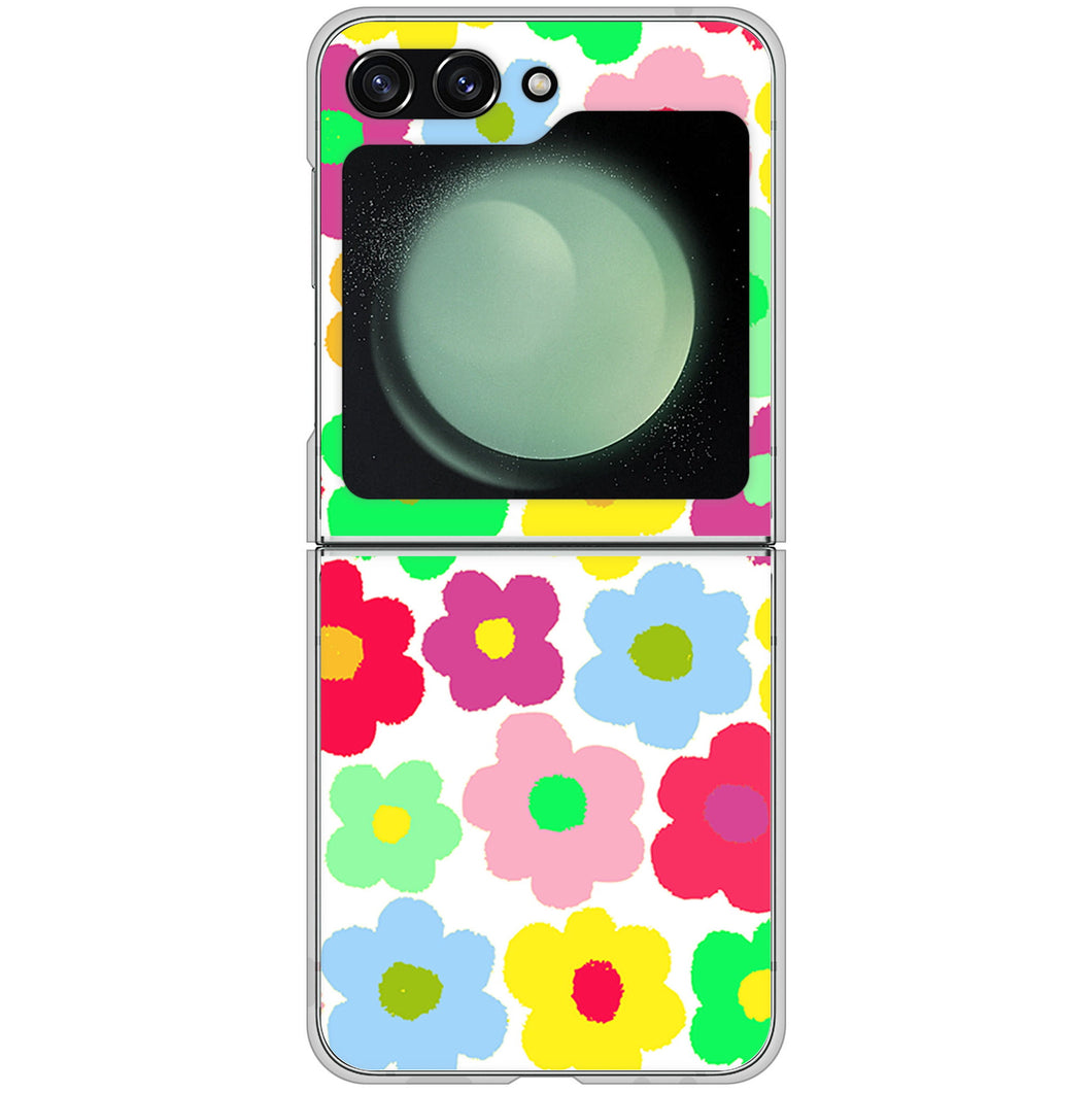 Galaxy Z Flip5 SC-54D docomo 高画質仕上げ 背面印刷 ハードケースルーズフラワー