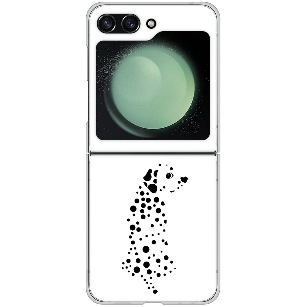 Galaxy Z Flip5 SC-54D docomo 高画質仕上げ 背面印刷 ハードケース 【1038 振り向くダルメシアン(WH)】