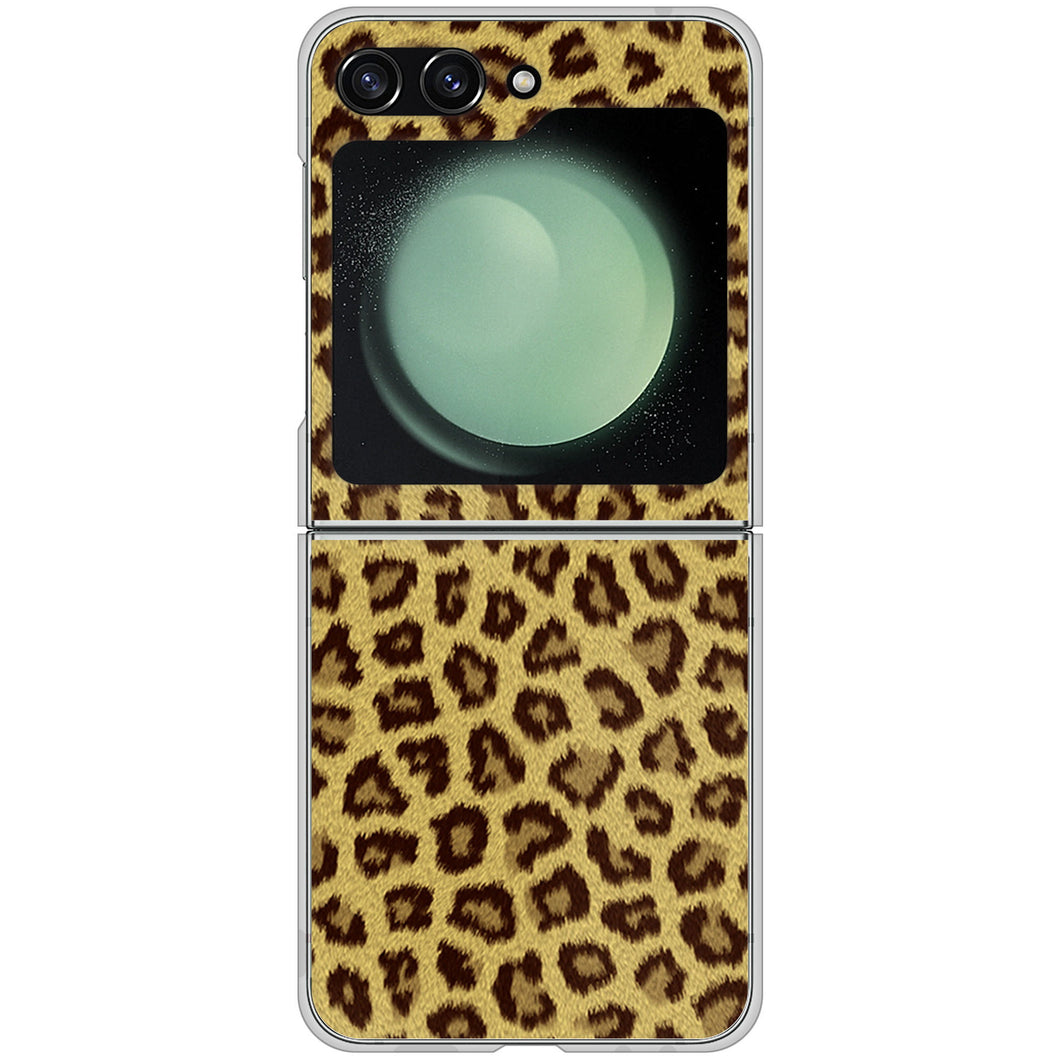 Galaxy Z Flip5 SC-54D docomo 高画質仕上げ 背面印刷 ハードケースヒョウ柄ベーシックS