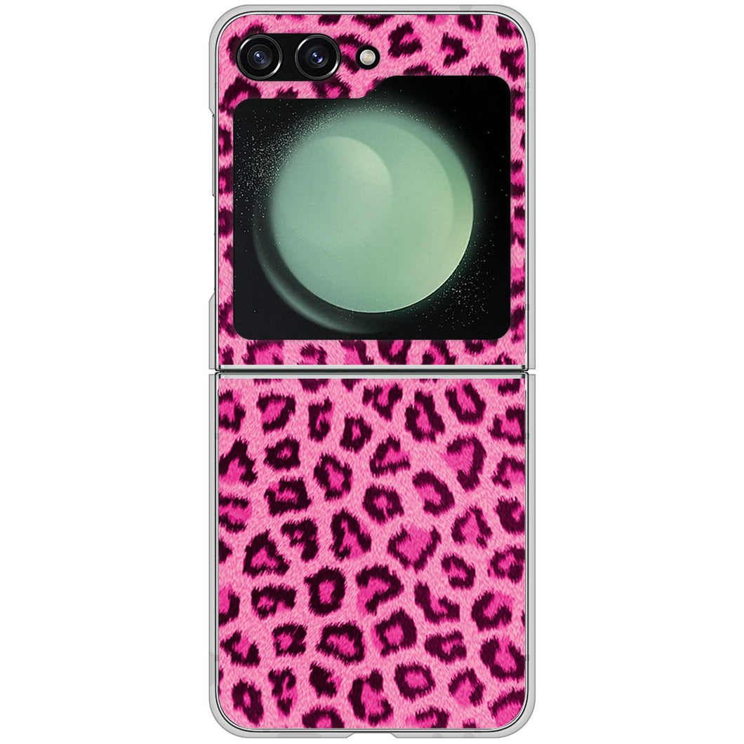 Galaxy Z Flip5 SC-54D docomo 高画質仕上げ 背面印刷 ハードケースヒョウ柄ベーシックS