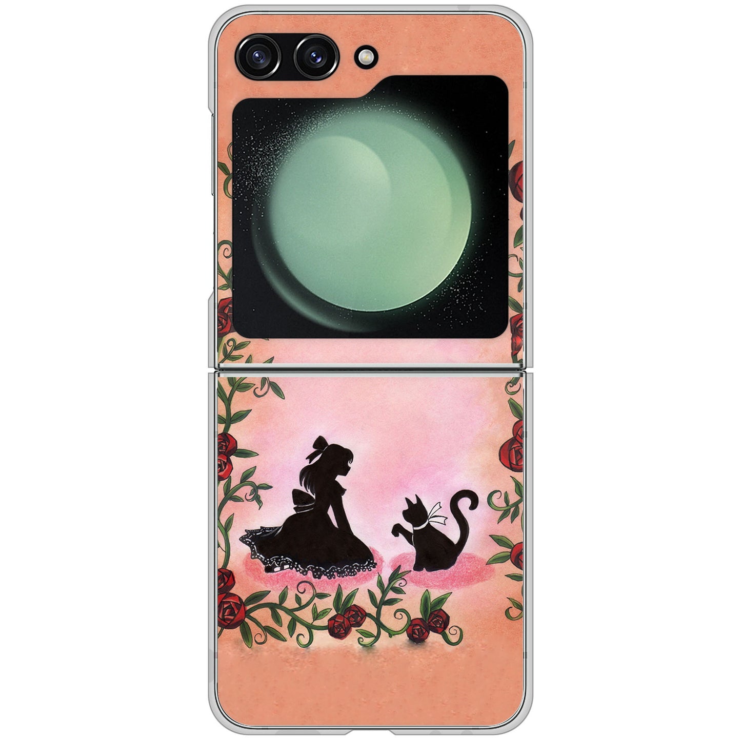 Galaxy Z Flip5 SC-54D docomo 高画質仕上げ 背面印刷 ハードケースお姫様とネコ