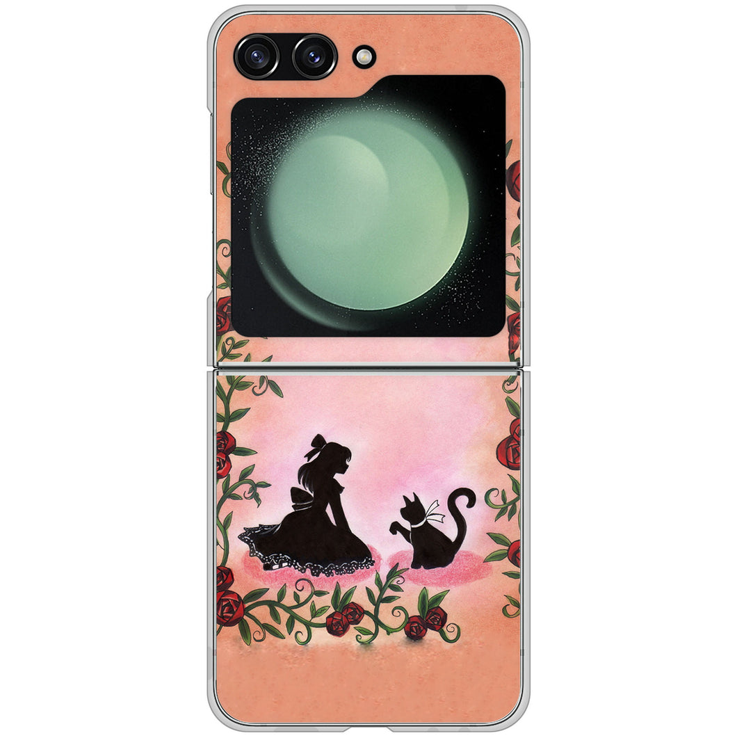 Galaxy Z Flip5 SC-54D docomo 高画質仕上げ 背面印刷 ハードケースお姫様とネコ