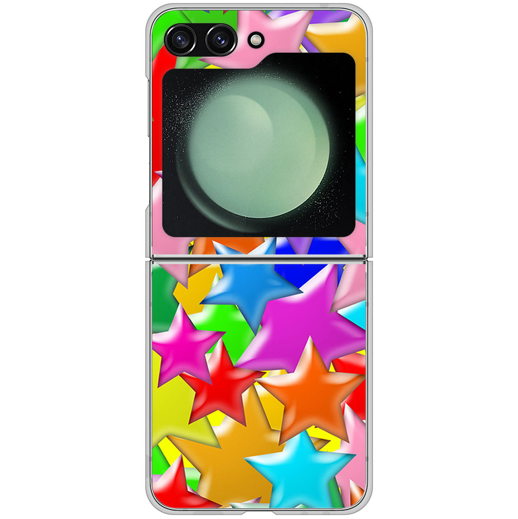 Galaxy Z Flip5 SC-54D docomo 高画質仕上げ 背面印刷 ハードケース 【1293 ランダムスター】