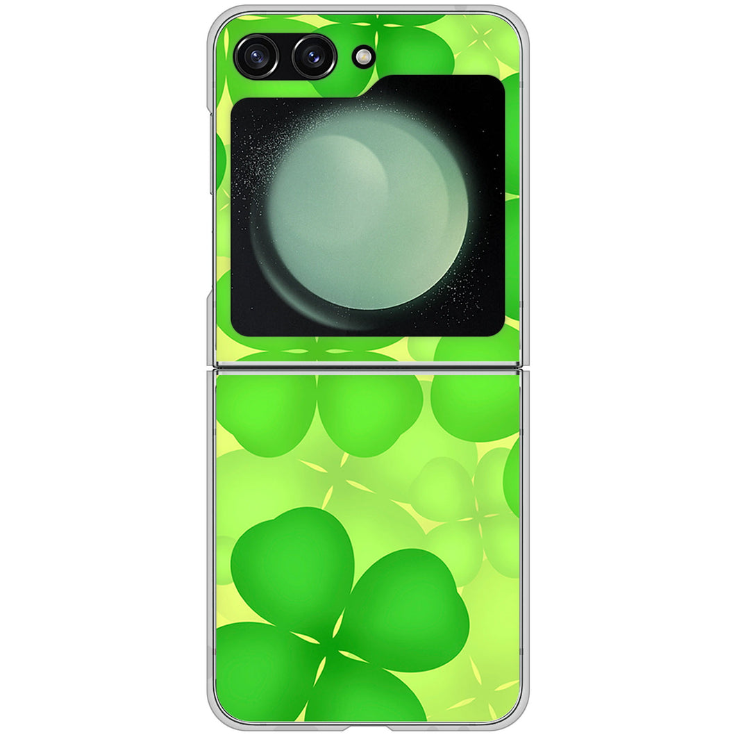 Galaxy Z Flip5 SC-54D docomo 高画質仕上げ 背面印刷 ハードケース 【1297 四つ葉のクローバー】