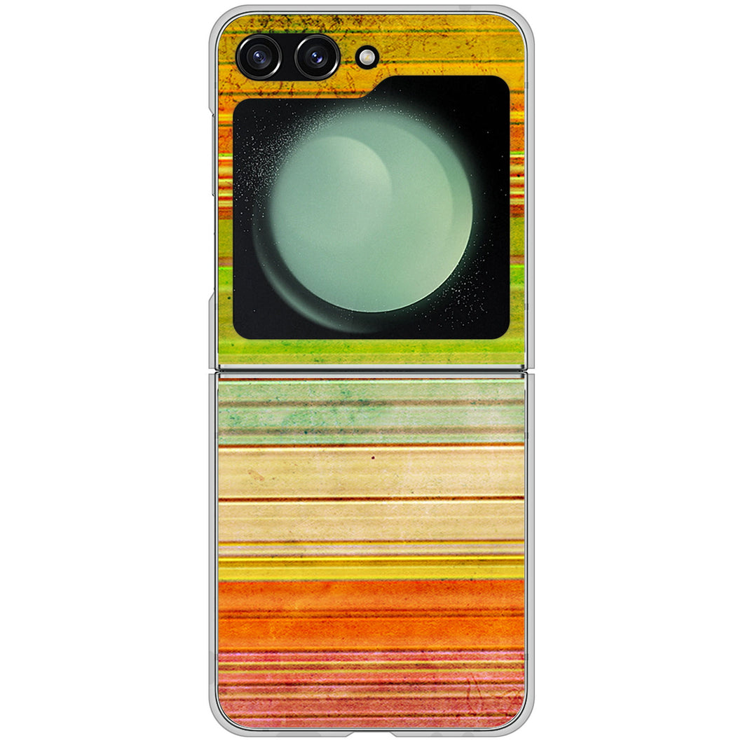 Galaxy Z Flip5 SC-54D docomo 高画質仕上げ 背面印刷 ハードケース 【1324 ビンテージボーダー(色彩)】