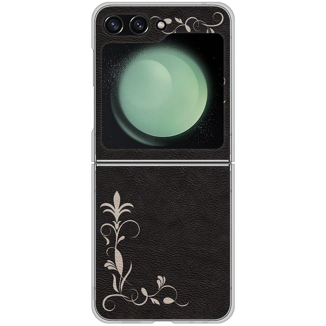 Galaxy Z Flip5 SC-54D docomo 高画質仕上げ 背面印刷 ハードケース 【EK825 レザー風グラスフレーム】