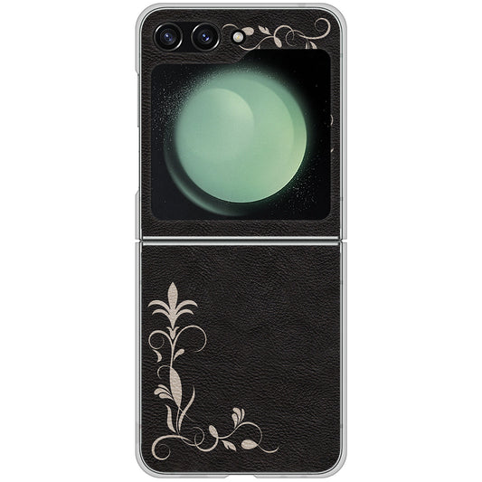 Galaxy Z Flip5 SC-54D docomo 高画質仕上げ 背面印刷 ハードケース 【EK825 レザー風グラスフレーム】