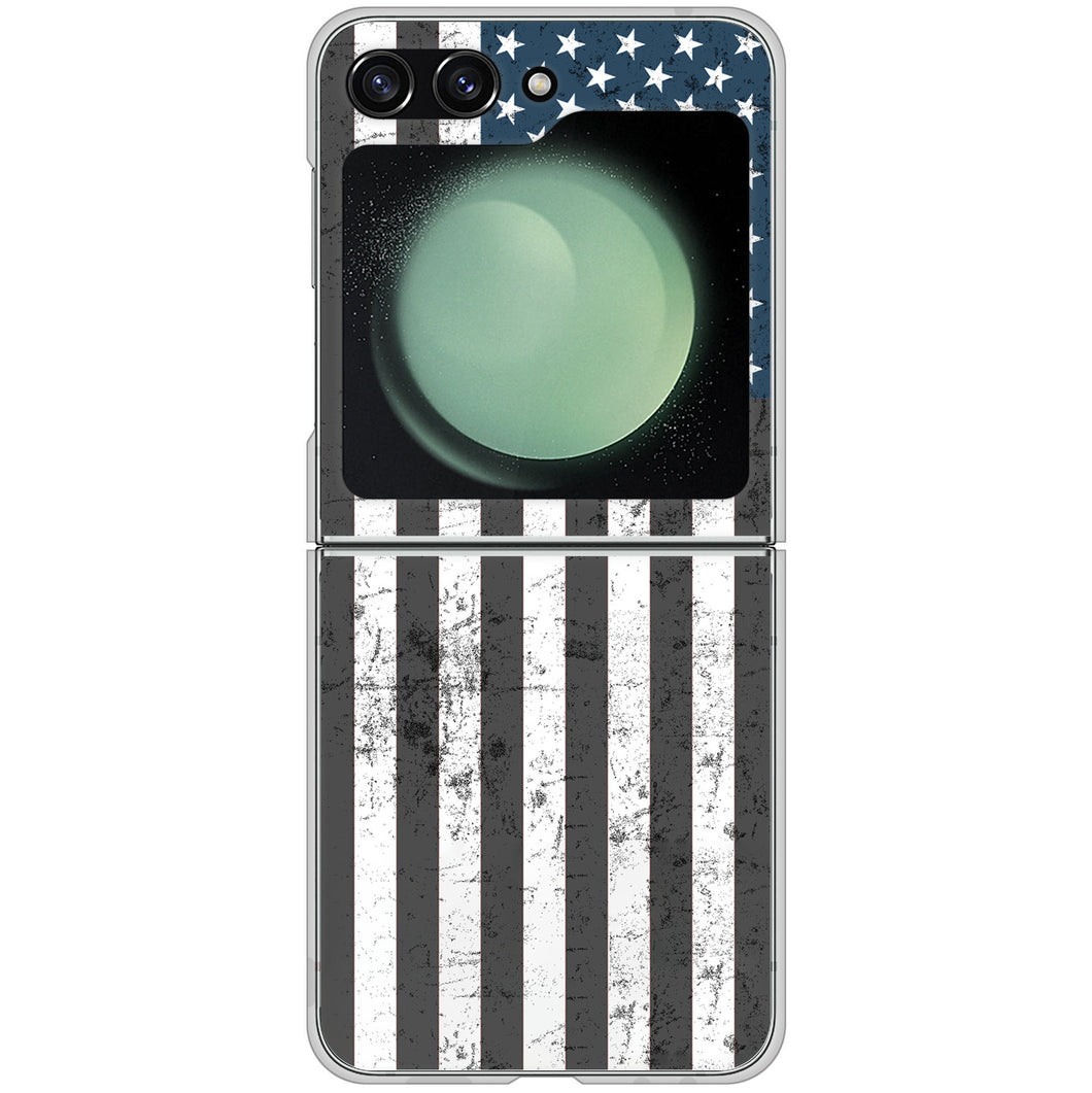 Galaxy Z Flip5 SC-54D docomo 高画質仕上げ 背面印刷 ハードケース 【EK864 アメリカンフラッグビンテージ】