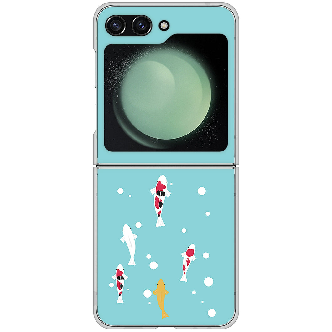 Galaxy Z Flip5 SC-54D docomo 高画質仕上げ 背面印刷 ハードケース 【KG800 コイの遊泳】