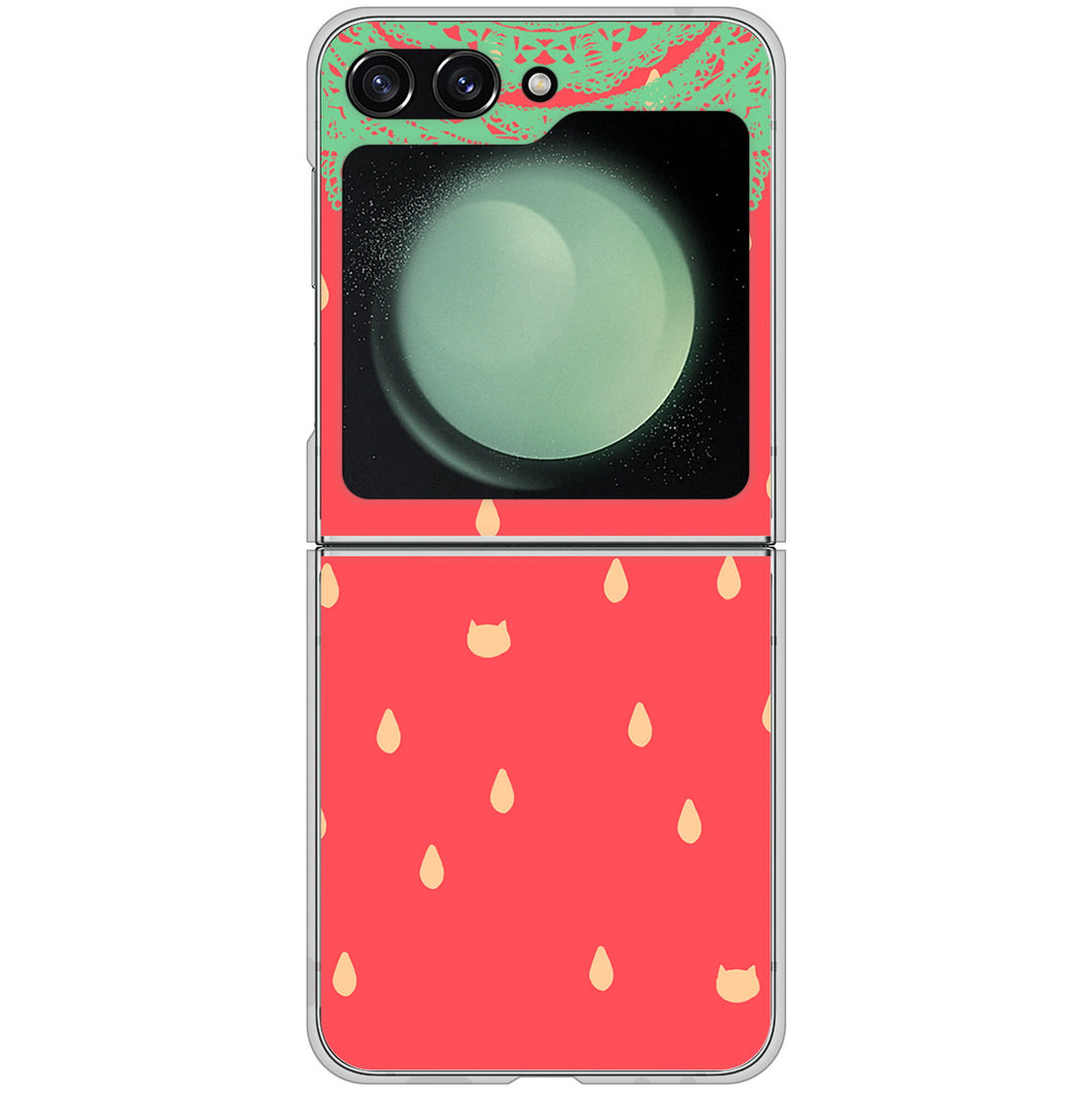 Galaxy Z Flip5 SC-54D docomo 高画質仕上げ 背面印刷 ハードケース 【MI800 strawberry ストロベリー】