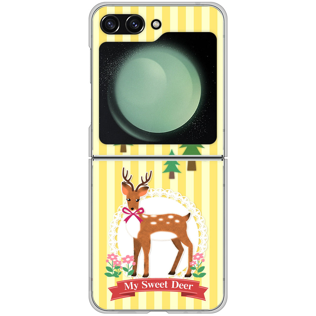 Galaxy Z Flip5 SC-54D docomo 高画質仕上げ 背面印刷 ハードケース 【SC826 森の鹿】