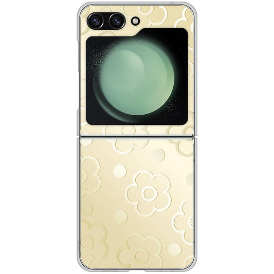 Galaxy Z Flip5 SC-54D docomo 高画質仕上げ 背面印刷 ハードケースエンボス風デイジーシンプル