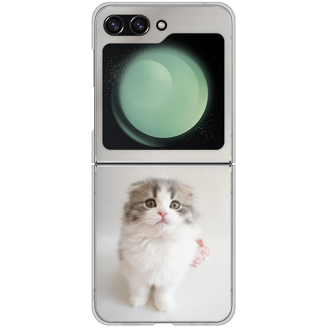 Galaxy Z Flip5 SC-54D docomo 高画質仕上げ 背面印刷 ハードケース 【VA803 まっていますネコ】